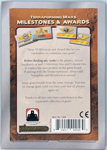 Stronghold Games Terraforming Mars Milestones and Awards - Strategy Board Game - for 1 to 5 Players...