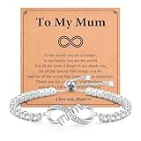 Shuxin Mothers Day Gifts for Mum, Mum Birthday Gifts from Daughter Son, Infinity Cubic Zirconia Tennis Bracelet for Women, Christmas Valentines Jewellery Present for Her
