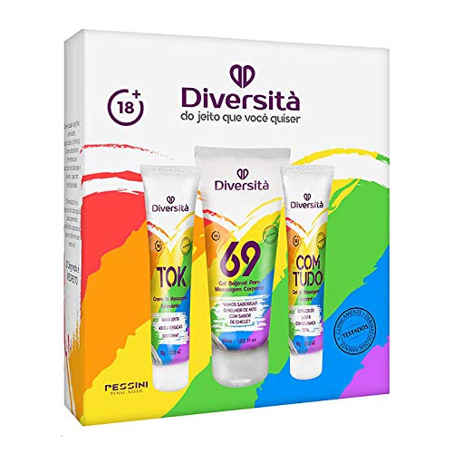 Diversitá Kit com gel beijável, creme excitante e creme anal - Pessini Cosméticos