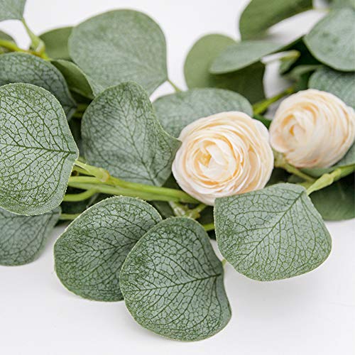 Dearhouse 3Pcs Eucalyptus Garlands Artificial Greenery Garland Faux Silk Eucalyptus Vines Wedding Backdrop Wall Decor Flower Arrangement #TOP5