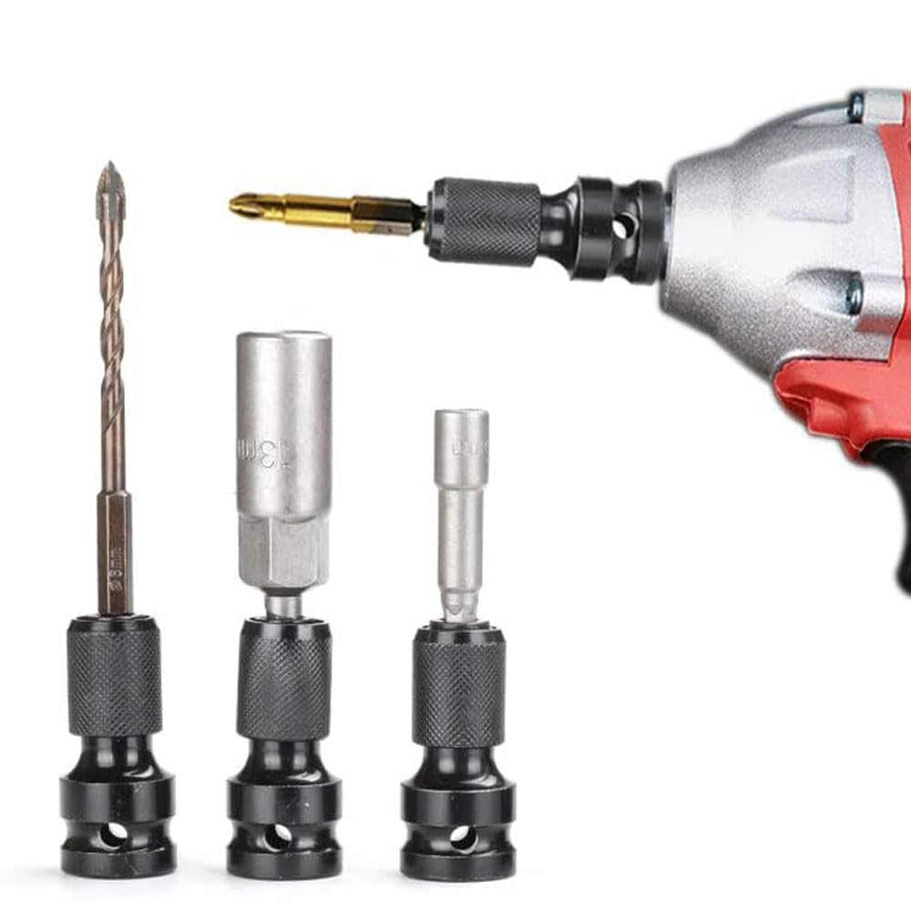 Shallho 2er-Set Steckschlüssel-Adapter – 1/2" Quadratantrieb Auf 1/4" Sechskant, Schnellwechsel-System