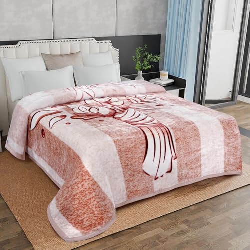 Image of Signature All Season Double Bed Blanket | Super Soft Plush, Lightweight & Cozy | 220 x 240 cm | 2.5 kg | Multi-Color Vibrant Print | Ideal for Winter, AC Use & Gifting (Terracotta Grace)