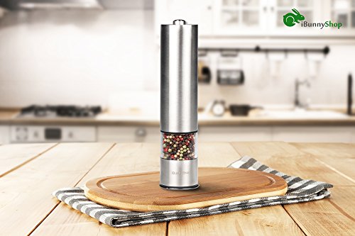 iBunnyShop Electric Salt and Pepper Grinder (Single Mill), Automatic Battery Operated Shaker with Light - Thumbnail 7