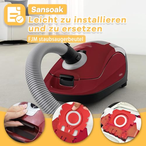 8 Stück Staubsaugerbeutel für Miele Hyclean Pure FJM Staubsauger Complete C1 Compact C1 C2 S24 S256i S290 S299 S300i S399 S500 S578 S700 S799 S4 S6 Series, mit 2 MotorFilter und 2 Abluftfilter