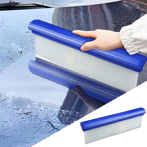 Professional Car Handheld Blade Squeegee, 12 inch 3-Layer Silicone T-Bar Water Blade, Automotive Water Wiper for Car Drying, Universal Quick Drying Flexible Squeegee Wiper for Car Glass/Home Windows