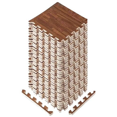 Image of Yes4All EVA Interlocking Mats, Puzzle Floor Tiles, Foam Floor Padding with Border for Furniture, Home Space, Living Room, Garage 11,22,32 SQFT
