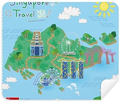 Singapore Travel Map Cleaning Cloth Screen Cleaner 2pcs Suede Fabric image 2