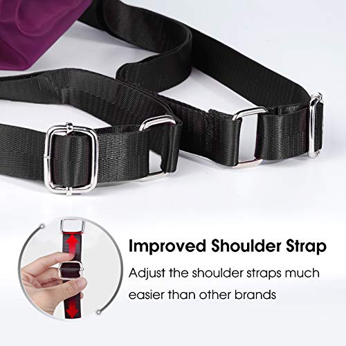 WANDF Drawstring Backpack with Shoe Pocket, String Bag Sackpack Cinch Water Resistant Nylon for Gym Shopping Sport Yoga (Purple with shoe pocket)