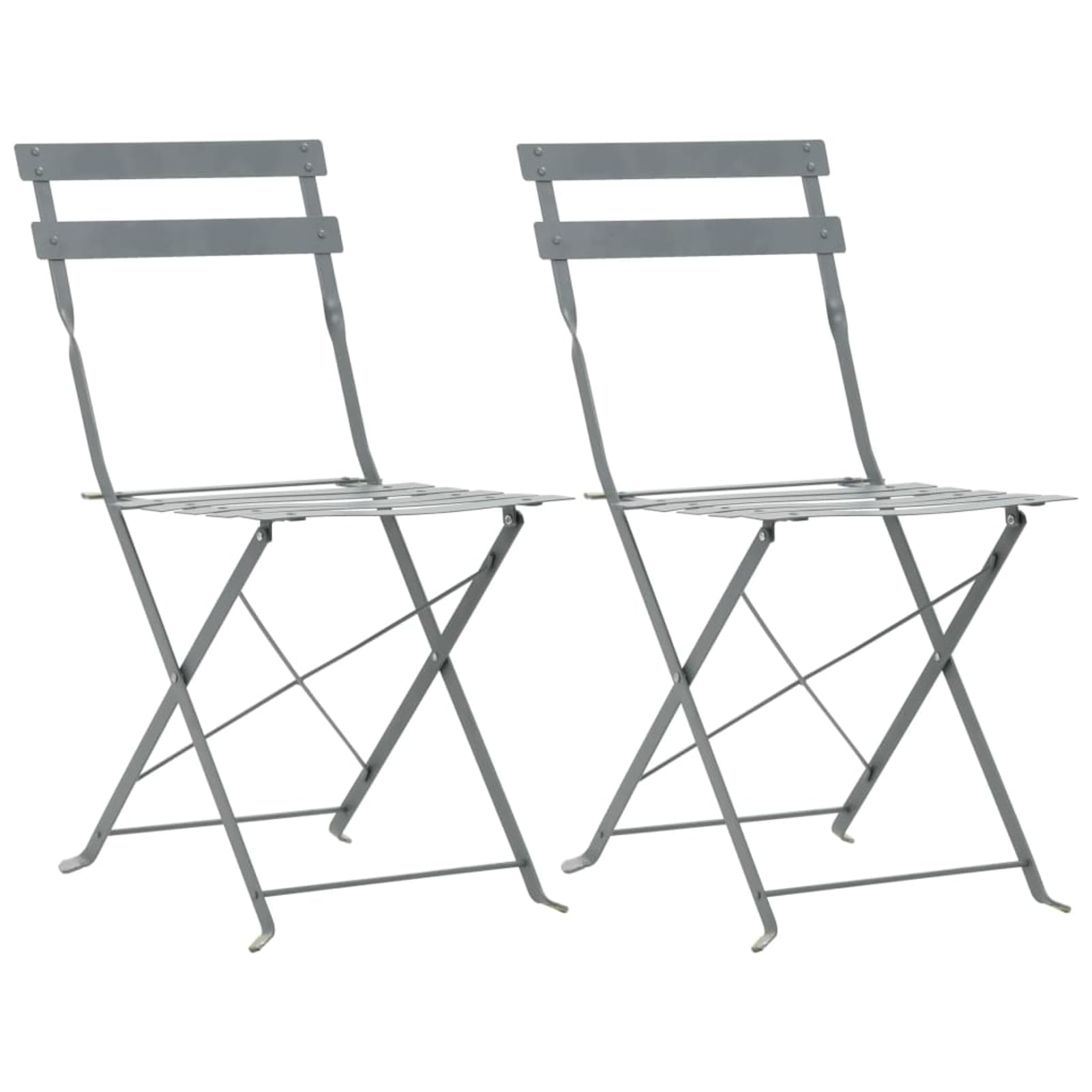 Gecheer Set da bistrot, 3 pezzi, in acciaio grigio, for esterno