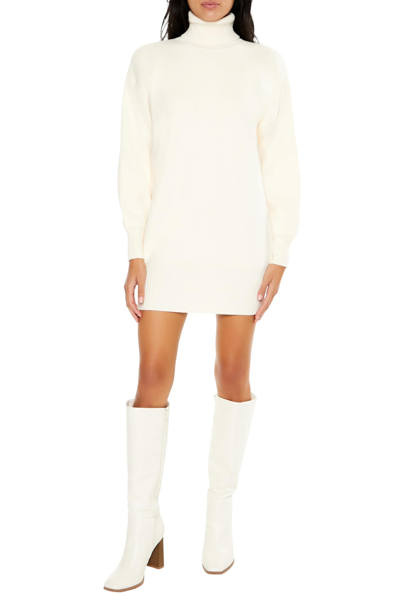 Forever 21 Turtleneck Mini Sweater Dress Robe Femme