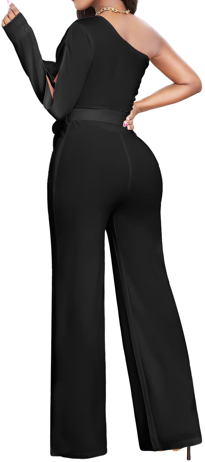 sexycherry Formal Jumpsuit for Women Dressy Elegant Long Straight Pants Jumpsuits for Party Club with Zipper