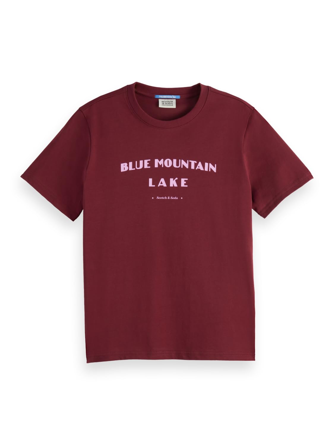 Scotch & Soda Women's Chest Artwork Regular T-Shirt, Bordeaux, M