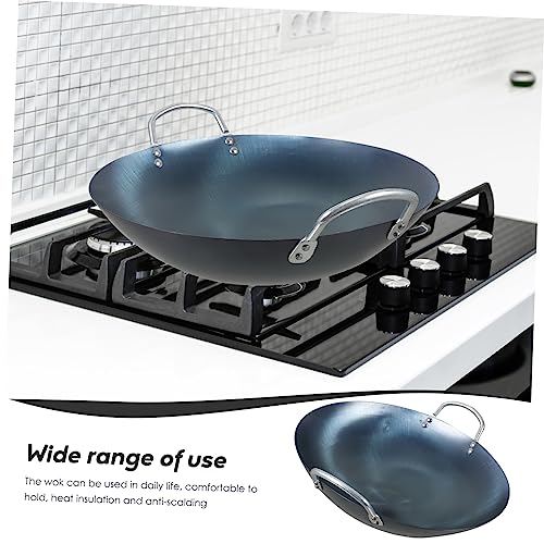 Wok de hierro OUNONA de 12 pulgadas con doble mango miniatura 2