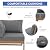 Soleil Jardin 4 Piece Acacia Wood Patio Furniture L-Shaped Outdoor Sectional Sofa Set with Coffee Table, FSC Certified Conversation Set with Built-in Side Table and Grey Cushions for Garden