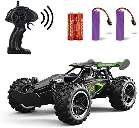 DoDoMagxanadu Remote Control RC Cars, 1:18 2WD Monster RC Truck High Speed Racing Car, Easter Basket Stuffers Toy Cars for Boys and Girls Gifts for Kids(Black Green)