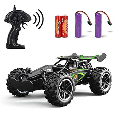 DoDoMagxanadu Remote Control Car, RC Cars for Boys Age 8-12, Toys Cars for Boys Age 4-7, 1:18 2.4Ghz Monster RC Truck Toys for Girls, Off Road RC Crawler Stocking Stuffers for Kids(Black Green) Cover