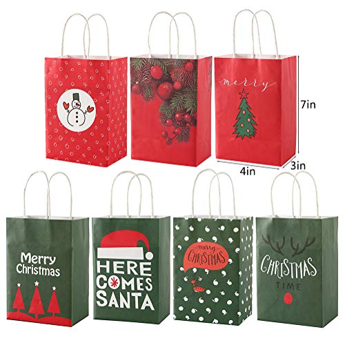 Sattiyrch Christmas Gift Bags 28 Count,Xmas Holidays Kraft Gift Bag Assorted Sizes,7 Jumbo, 7 Large, 7 Medium, 7 Small - Thumbnail 5