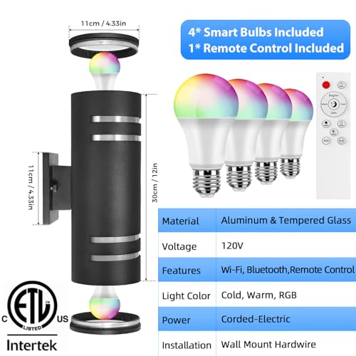 SHIMR Smart Porch Lights RGBCW Outdoor Wall Sconce - Image 6