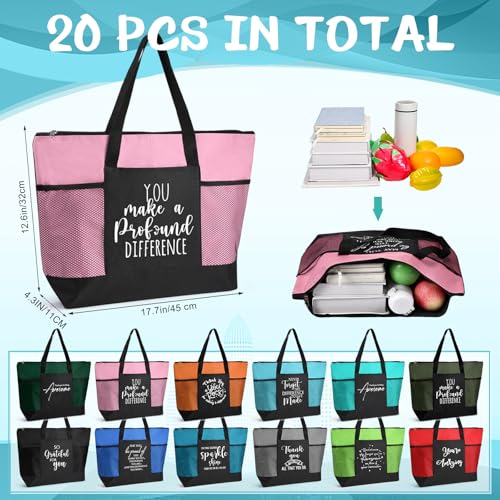 Image of Paterr 10 /20 /30 Pcs Thank You Tote Bags Bulk for Women Appreciation Gift for Employee Teachers Coworker Cna Nurse Staff