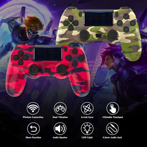 Controle Sem Fio Camuflado para Joystick de Jogo Compatível Com PS4/Slim/Pro/PC