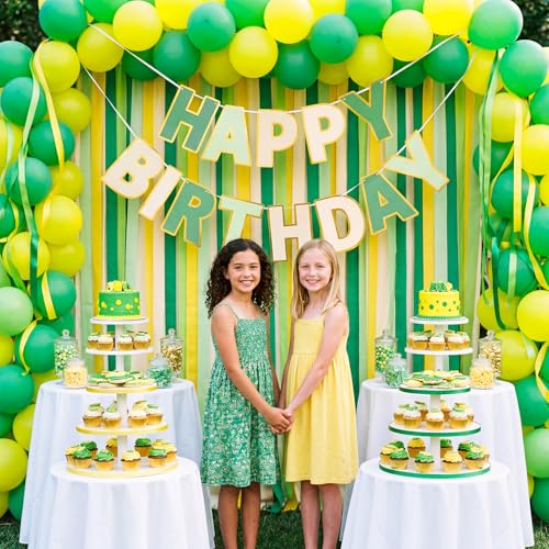 Image of Pre-Strung Happy Birthday Banner Sage Green Party Decorations
