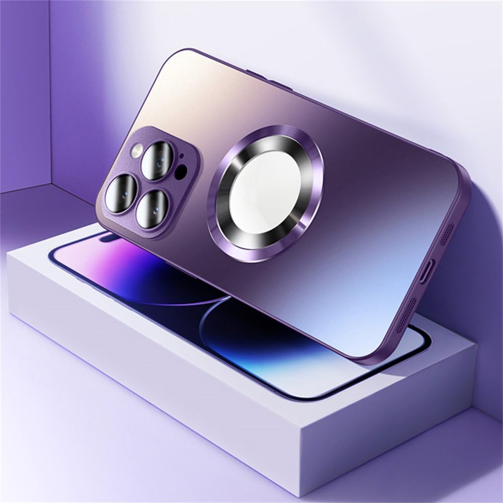 Verre trempé mat iPhone 11 Plus anti-reflet avec housse antichoc violette - 7