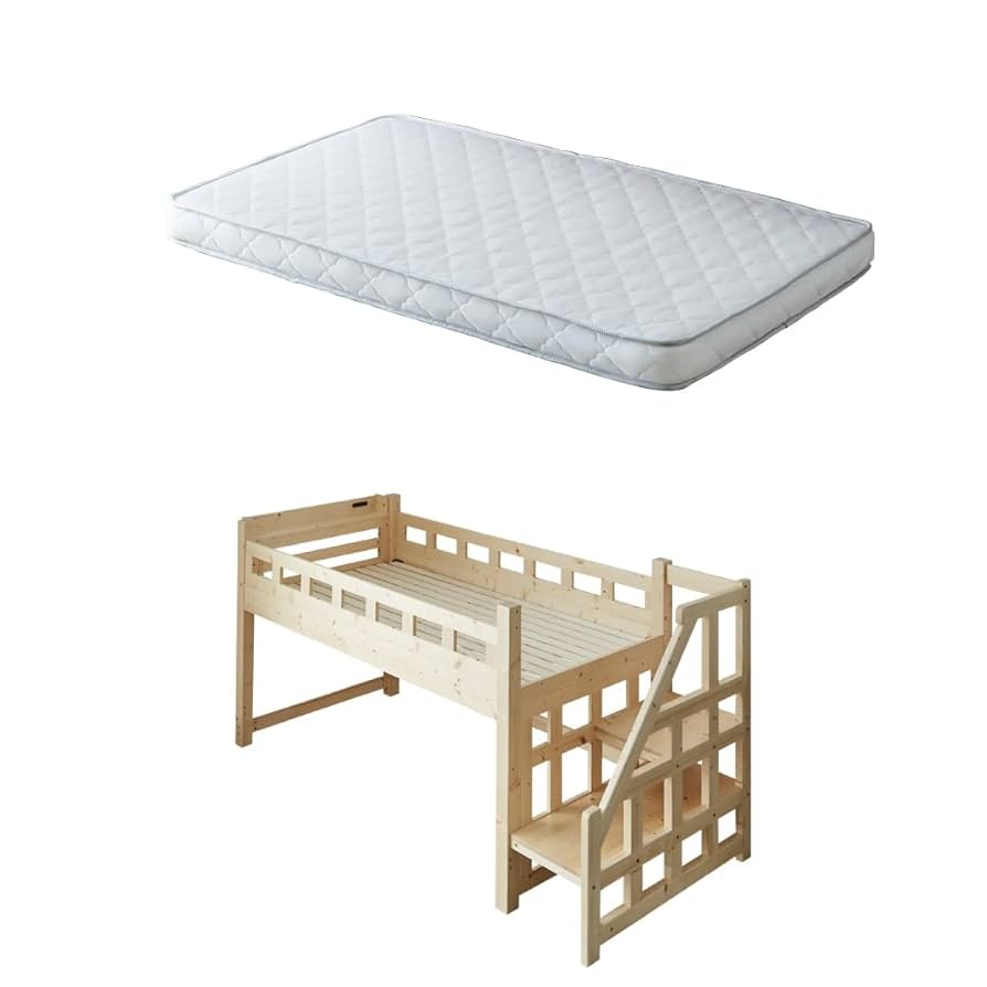 ホワイトロフトベッド スチール製 階段付き Amazon｜Kennkari ロフトベッド 階段付き パイプベッド ロフト