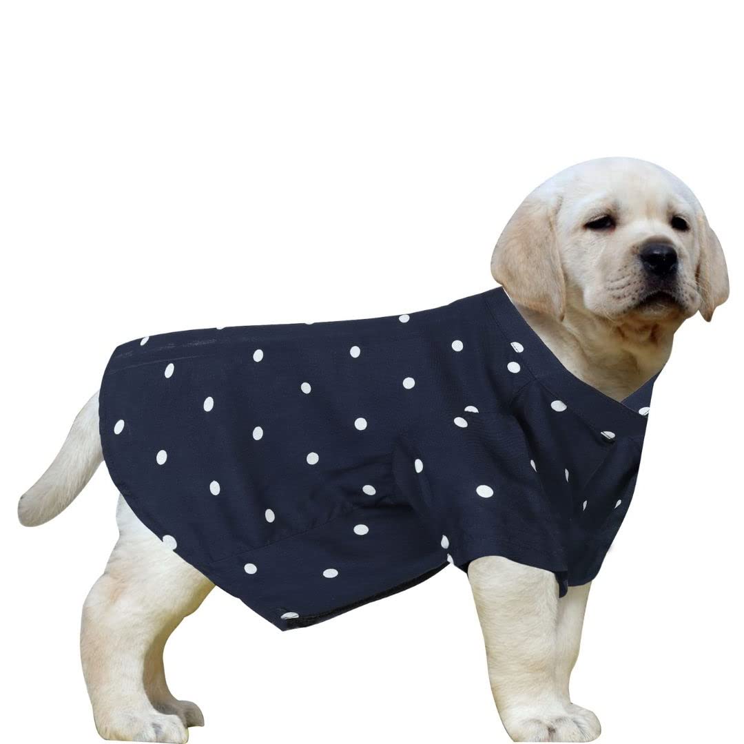 Western Era Cotton Printed Breathable Basic Vest Dog Shirt, Super Soft Shirt, Cute Lightweight Thin Shirt for Your Furries, Ultra Comfort Dog Apparel (Polka Blue) (XXXLarge - 30inch) (B0B6V5B2JZ) Amazon Price History, Amazon Price Tracker