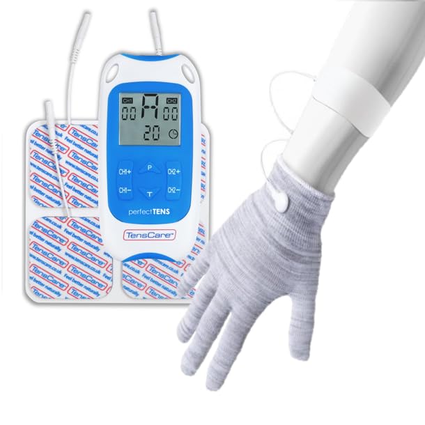 Perfect TENS - Clinically Proven TENS Device for Pain Relief of The Back, Hip, Leg, Arm Aswell as Arthritis and Sciatica | Includes Glove for Arthritis in The Hand and Reduce Swelling