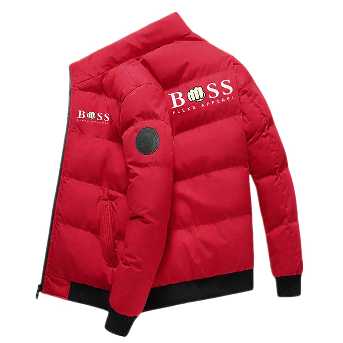 Płaszcz męski, klasyczny płaszcz parkowy, zimowy londyński ciepły trencz, logo Bos, unisex kurtka z zamkiem błyskawicznym slim fit, outdoorowa kurtka wiatrówka, S-XXXL