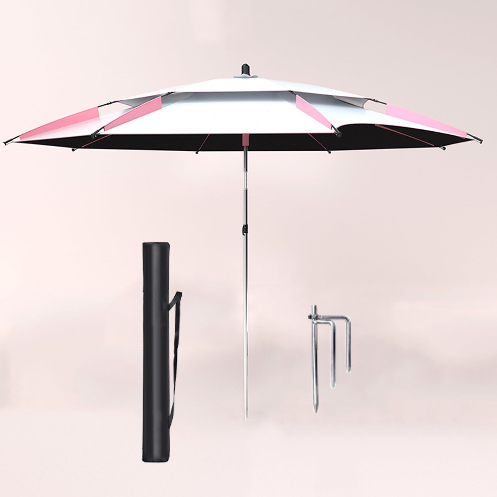 Parasol wędkarski łatwy podnoszenie korby obracany o 360° parasol przeciwsłoneczny na zewnątrz, odporny na wiatr, trwały, lekki, do ogrodu, na taras, podwórko, basen