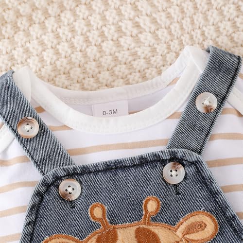 Image of Baby Boy Clothes Newborn Long Sleeve Romper Cartoon Animal Jeans Suspender Overalls Jumpsuit Fall Outfits 0-18 Months