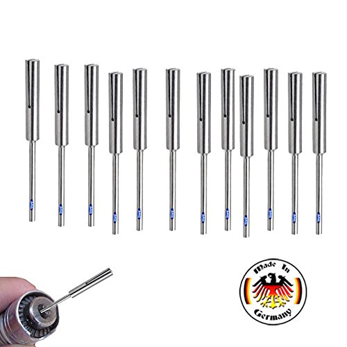 12 Mini Split Reinforced Mandrels Straight 3/32” Shank Jewelry Flexshaft Rotary