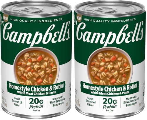 Image of Campbell's Protein Homestyle Chicken and Rotini Soup, 16.1 Oz Can (Pack of 2)