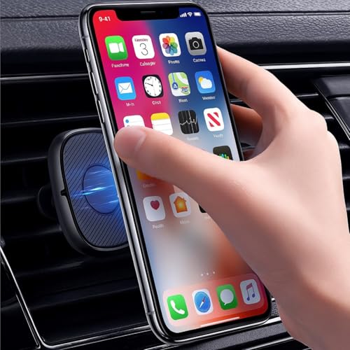 Image of Elfora 2 in 1 360 Rotating Magnetic Phone Holder for Car | Strong Magnet Phone Mount for Dashboard and AC Vent | Portable Hands Free Universal Stand for iPhones & Android Phones