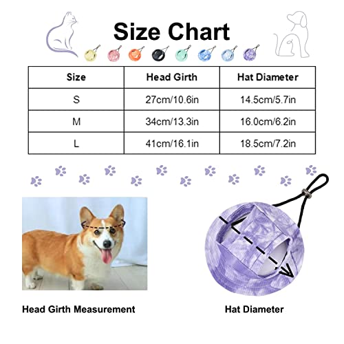 Pet Bucket Hats, Dog Round Cap With Ear Hole,Adjustable Outdoor Travel Sun Protection Sport Hat For Cat Small Medium Dogs_M(Black) - Image 2