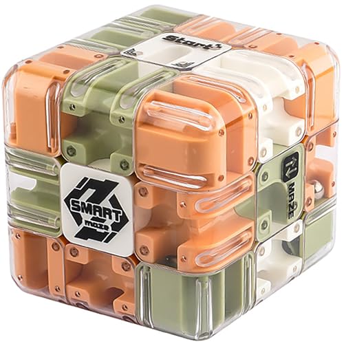 3D立体迷路ボール マジックキューブ＆ローラーボール 2WAY 滑らかな手触り 脳トレパズル 空間認識力アップ 論理的思考を養う (A)