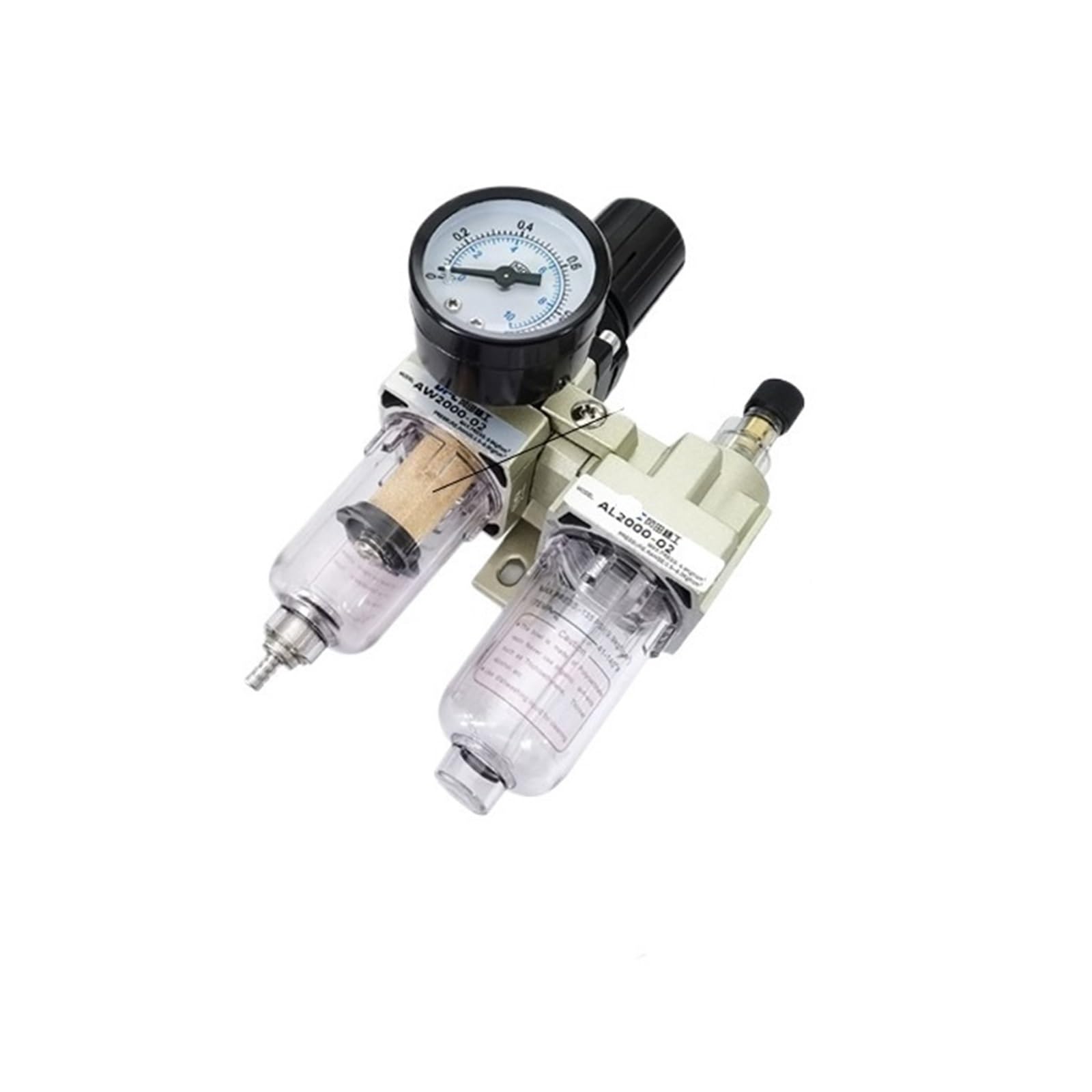 Metal AC2010-02 pneumatyczny regulator ciśnienia oleju separator wody ręczny filtr powietrza sprężarki spustowej (SM20+PM20, filtr miedziany)