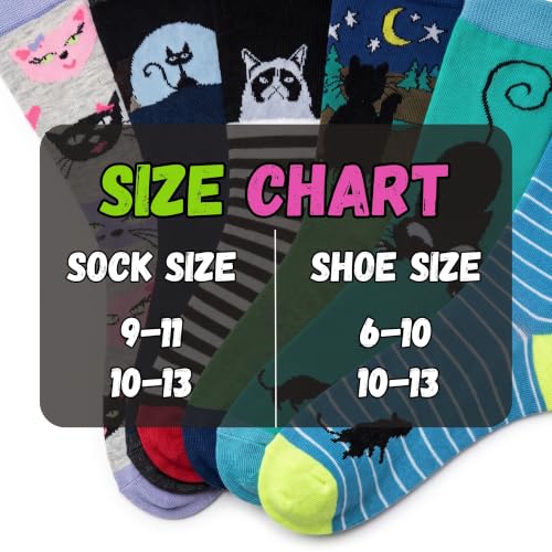 Image of Tipi Toe Women's 6-Pack Funky Crew Socks | Colorful Fun Patterned Novelty Dress Socks, Sizes 9-13