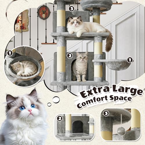 Árbol para gatos de 7 niveles en gris miniatura 6