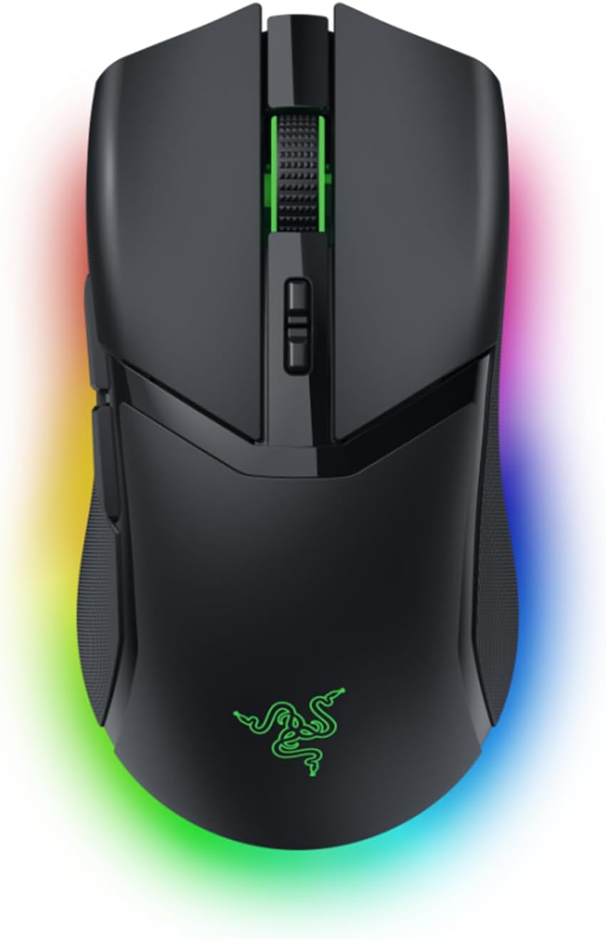 Cobra Pro Wireless Gaming Mouse: 10 Customizable Controls - 11-Zone Chroma RGB Lighting - 30K Optical Sensor - Gen-3 Optical Switches - Bluetooth and & USB Type C - Up to 170 Hr Battery - Black