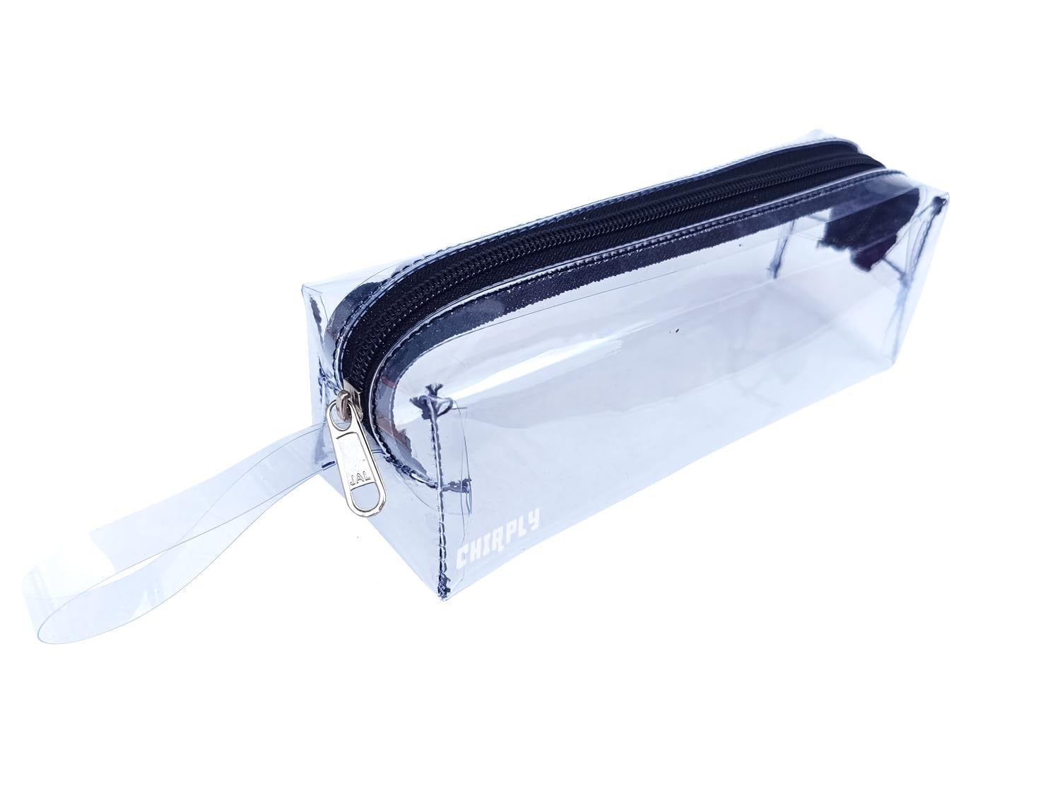 CHIRPLY Pvc Transparent Pencil Pouch For Girls&Boys,Big Size Clear Stationary Organizer With Handle For Kids,School Art Supplies Utility Bag With Zipper,Makeup Kit,Birthday Gift,Pack Of 1 (Black) (B0CN5XGDS2) Amazon Price History, Amazon Price Tracker