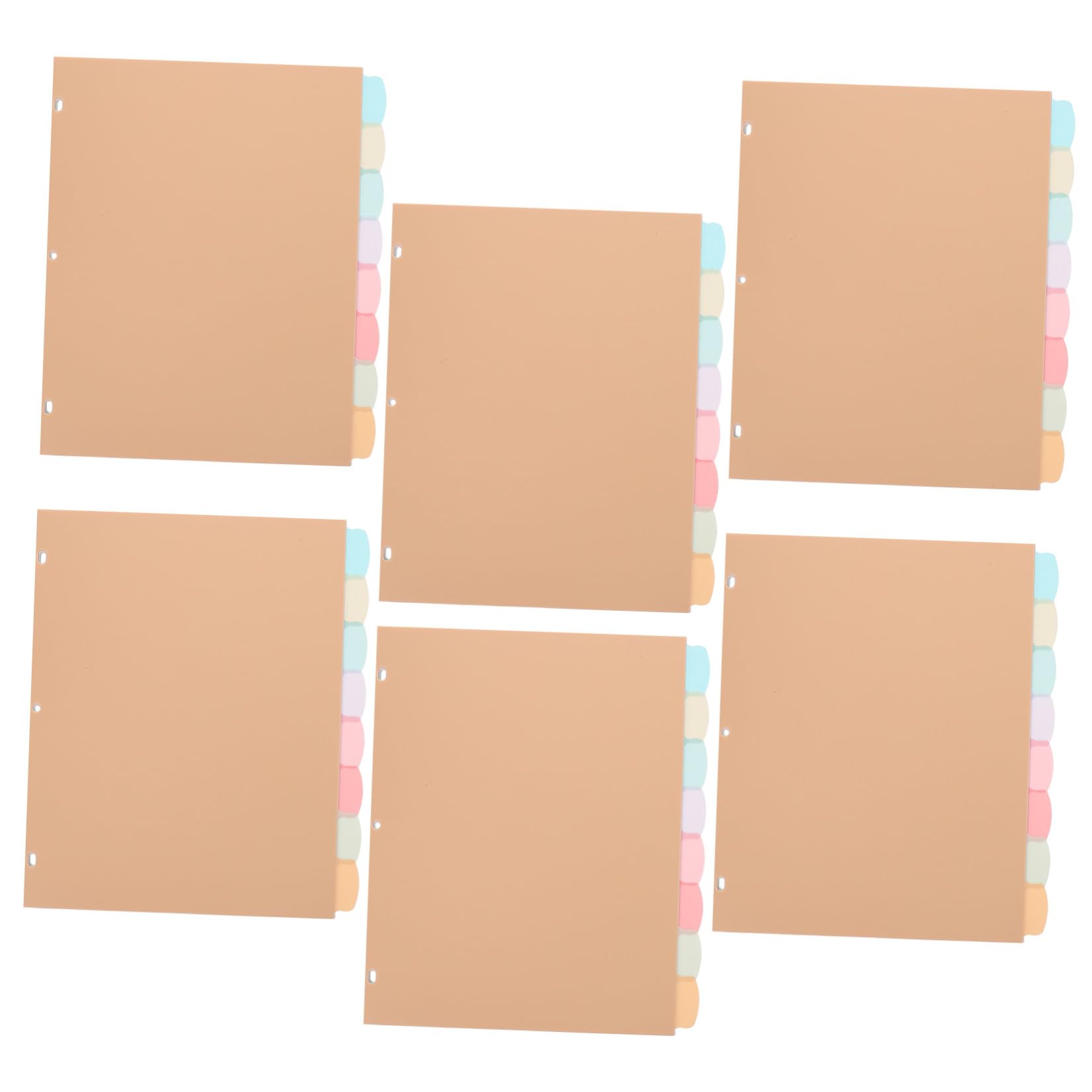 48 Pezzi Divisori Colorati per Quaderno ad Anelli Separatori per Design Resistente e Formato Standard per Ufficio e Scuola