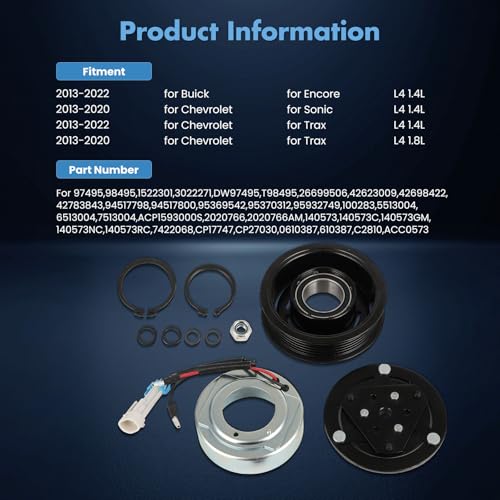 Image of ECCPP AC Compressor Clutch 2013-2020 for Chevrolet Sonic Trax 1.4L