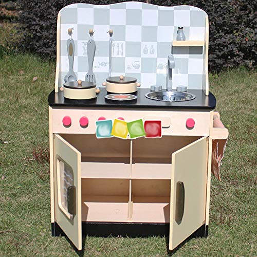 Kitchen Toy Wooden Pretend Play Toy Kitchen For Kids Educational Children Pretend Kitchen Toy For Nursery And Kindergarten Educational (Color : Beige, Size : 50x30x70CM)