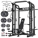 Major Fitness Drone2 Smith△ Machine – All-in-One Home Gym Squat Rack with Weight Bar, Dual LAT Pull-Down Systems & Cable Crossover Machine for Full-Body Workouts