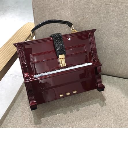 Image of Piano Shaped Purse Handbag Women Box Shaped Party Evening Top Handles Bag Novelty Clutch Crossbody Bag | Piano Shaped