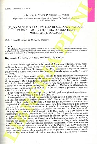 Fauna vagile della prateria di Posidonia oceanica di Diano marina (Liguria occidentale): Molluschi e Decapodi.