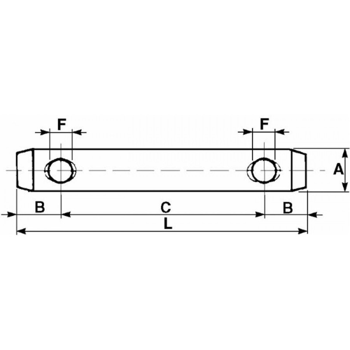 Perno terzo punto trattore ø 25 mm L= 210 mm (utile 166 mm) di Ama