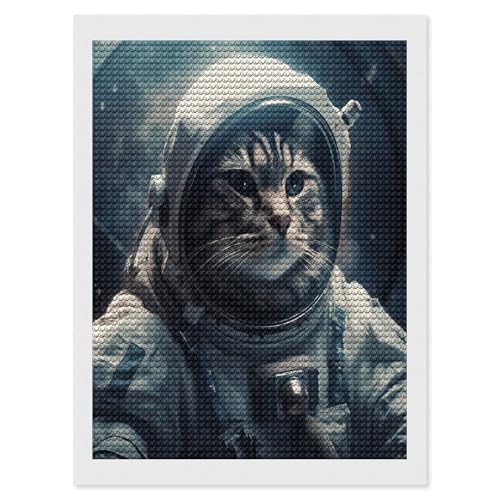 Kit de pintura de diamantes de gato astronauta VstaDank completo para adultos